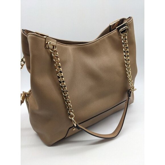 INC Trippii faux-leather chain strap women's tote shoulder bag - CAMEL (Used) - Picture 9 of 12